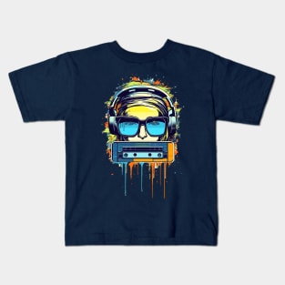 Colourful 80s music kid Kids T-Shirt